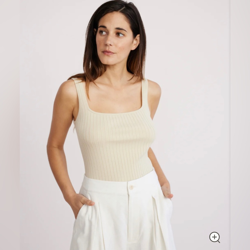 Jenni Kayne Square Rib Tank in cream